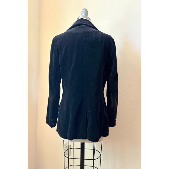 Vintage Prestige Boston Black Velvet Blazer Jacket Women’s M Classic 3-Button - Picture 3 of 5